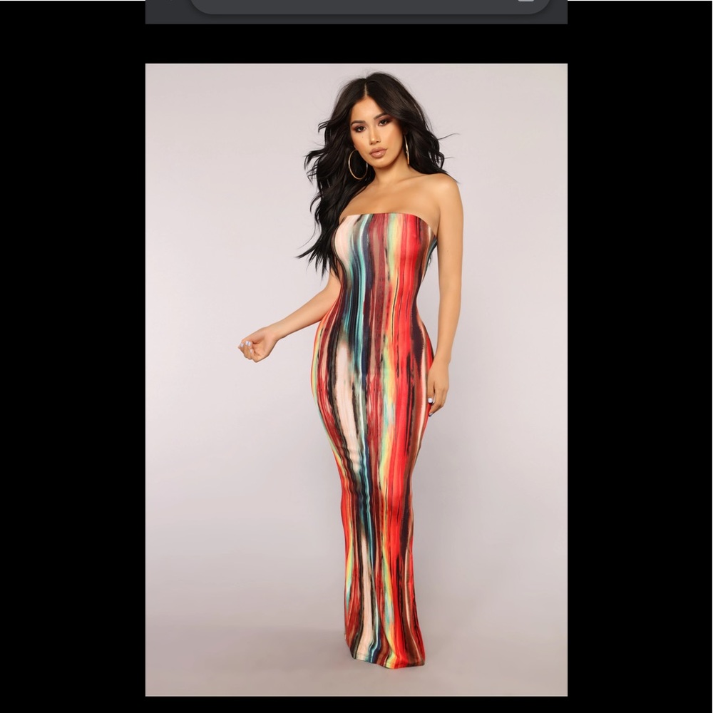 “Work of art “ long strapless long dress